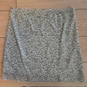 NWOT SHEIN skirt Size Large Green Floral A-Line Skirt Y2K, whimsygoth